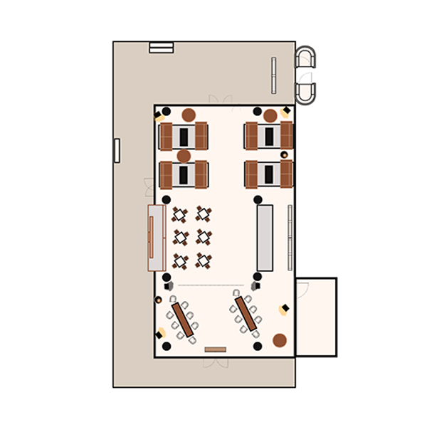 Tertulias, Palacio de Vinos. Plano de la planta.